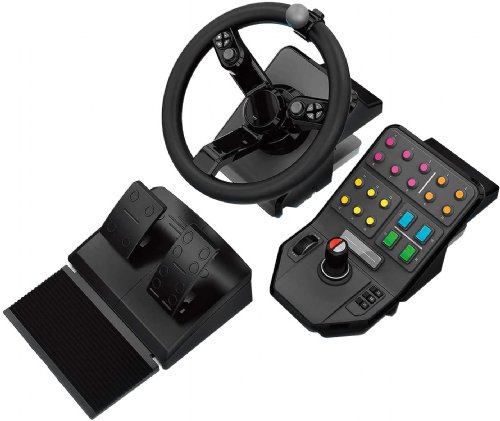 Logitech G Farm Simulator Heavy Equipment Bundle (2nd Generation), Steering Wheel Controller for Farm Simulation 19 (or Older), Wheel, Pedals, Vehicule Sid ...
