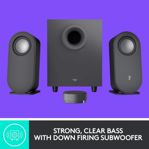 Logitech Z407 Bluetooth Computer Speakers with Subwoofer and Wireless Control, Immersive Sound, Premium Audio with Multiple Inputs, USB Speakers...