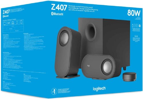 Logitech Z407 Bluetooth Computer Speakers with Subwoofer and Wireless Control, Immersive Sound, Premium Audio with Multiple Inputs, USB Speakers...