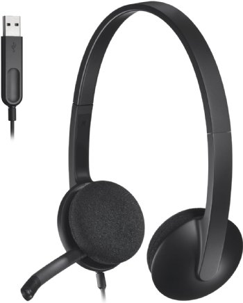 Logitech USB Headset H340, Stereo, USB Headset for Windows and Mac Black - (981-000507) ...