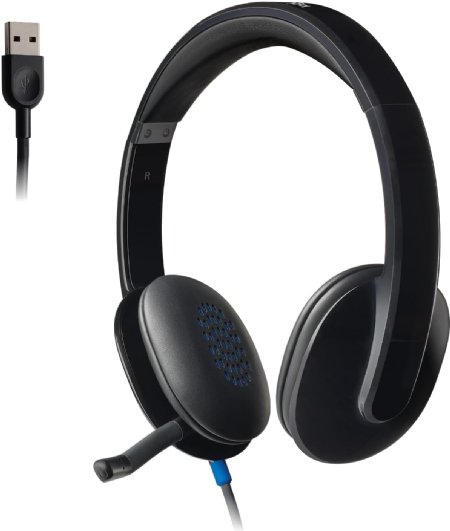 Logitech High-Performance USB Headset H540 for Windows and Mac, Skype Certified - Black - (981-000510) ...