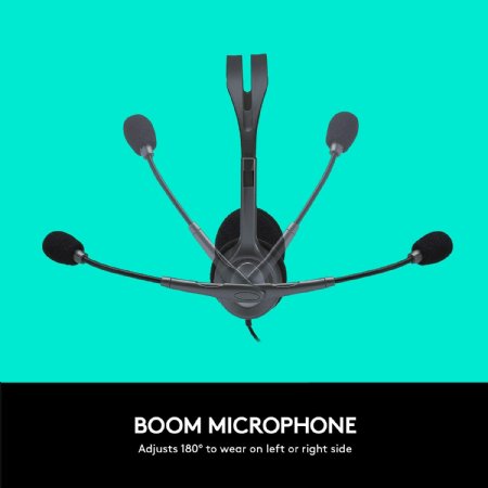 Logitech H111 Wired Headset, Stereo Headphones with Noise-Cancelling Microphone, 3.5 mm Audio Jack, PC/Mac/Laptop/Smartphone/Tablet - Black ...