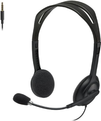 Logitech H111 Wired Headset, Stereo Headphones with Noise-Cancelling Microphone, 3.5 mm Audio Jack, PC/Mac/Laptop/Smartphone/Tablet - Black ...