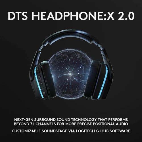 Logitech Heaset Gaming WirelessSurround Sound 7.1 G935, G. 2.4 GHz wireless delivers premium Sound, complete freedom and a clean Set up without wire...