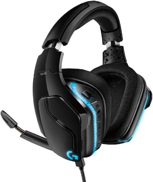 Logitech Gaming Headset Surround Sound 7.1 G635, Enhanced 6mm mic+ provides new levels of clarity,  Large 50mm Pro-G drivers lets you hear more of the game environment...