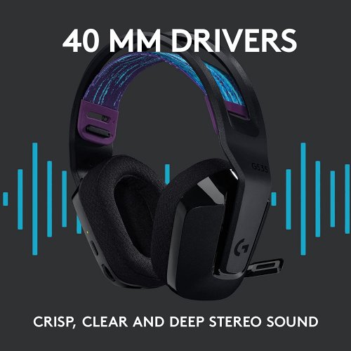 Logitech G535 Lightspeed Wireless Gaming Headset - Lightweight on-Ear Headphones, flip to Mute mic, Stereo, Compatible with PC, PS4, PS5, USB Rechargeable ...