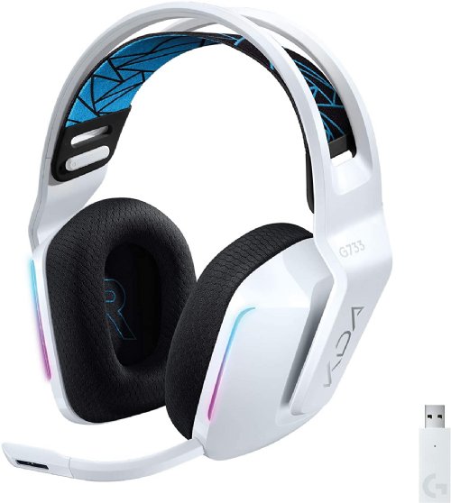 Logitech G733 K/DA Lightspeed Wireless Gaming Headset with Suspension Headband~16.8 M. Color LIGHTSYNC RGB, Blue Voice Mic Techonolgy and PRO-G Audio Drive...