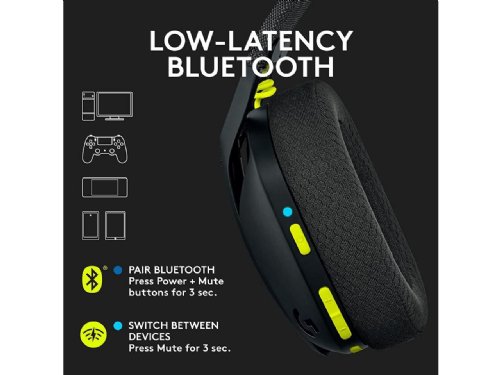 Logitech G435 Stereo Gaming Heaset, Lightspeed wireless and low latency Bluetooth connectivity, providing more freedom of play on PC, smartphones, PlayStation and Nintendo Switch...