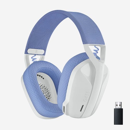 Logitech G435 LIGHTSPEED and Bluetooth Wireless Gaming Headset - Lightweight over-ear headphones, built-in mics, 18h battery, compatible with Dolby Atmos - White...
