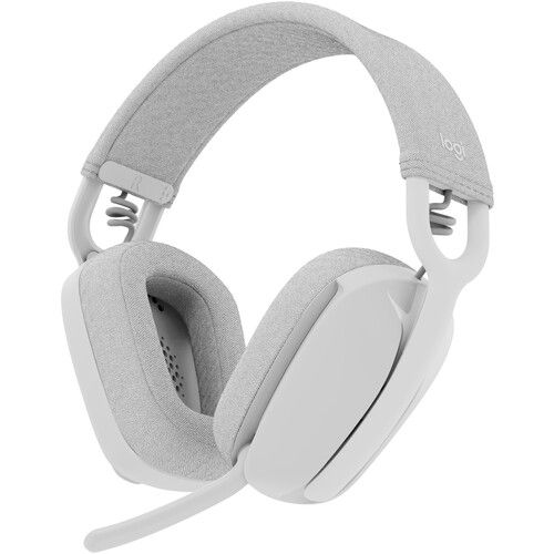 Logitech Zone Vibe 100 Wireless Headset, Bluetooth Connectivity, Flip-to-Mute Noise-Canceling Microphone,  Memory Foam & Fabric Cushioning, 40mm Audio Drivers...(White)