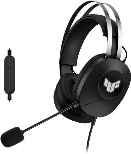 ASUS TUF Gaming H1 Gen II Wired USB-A Gaming Headset with Mic â€“ 40mm Drivers, Virtual 7.1 Surround Sound, TeamSpeak-Certified Mic, Ergonomic, Lightweight, Removeable Ear Cushions ...