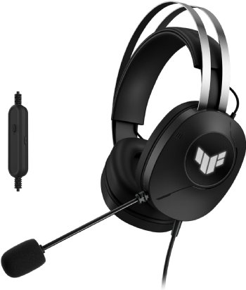 ASUS TUF Gaming H1 Gen II Wired USB-A Gaming Headset with Mic â€“ 40mm Drivers, Virtual 7.1 Surround Sound, TeamSpeak-Certified Mic, Ergonomic, Lightweight, Removeable Ear Cushions ...