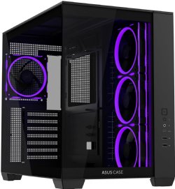 ASUS A32 PLUS TG Black Mid-Tower ATX Case - Tempered Glass, 4x Pre-installed ARGB Fans, Supports 360mm Radiator, USB 3.2 Gen 2 Type-C, 420mm GPU - NO FANS ...
