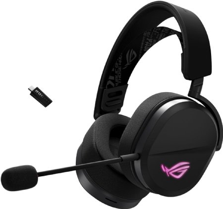 ASUS ROG Pelta Wireless Gaming Headset with Detachable Mic Tri-Mode (BT, 2.4GHz, USB-C) 50mm Titanium-Plated Drivers, 70Hr Battery, Ergonomic, Lightweight ...