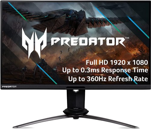 Acer Predator X25 24.5" FHD (1920 x 1080) Dual Drive IPS Gaming Monitor, NVIDIA G-SYNC, Up to 360Hz, Up to 0.3ms,  99% sRGB , 400nit, DisplayHDR 400, Display Port 1.4 ...