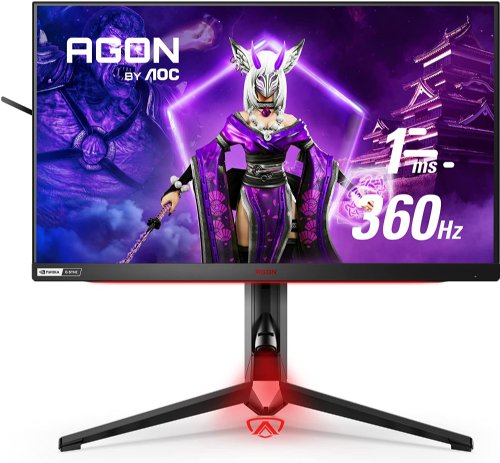 AOC AG254FG 25' IPS FHD (G-Sync, 360Hz) Agon Gaming Computer Monitor,  360Hz with  Displayport, 240Hz with HDMI, HDR 400, 1ms Response Time, Black/Red...(AG254FG)