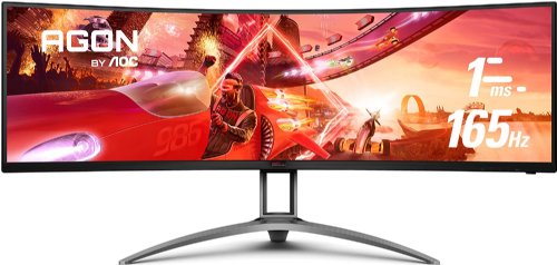 AOC 49" (1800R) Curved VA Panel Dual QHD (5120x1440) 165Hz Gaming Monitor, Resolution -16.7 Million Colors,FreeSync Premium Pro , Adaptive-Sync, 2 Displayports1.4, 2 HDMI 2.0...