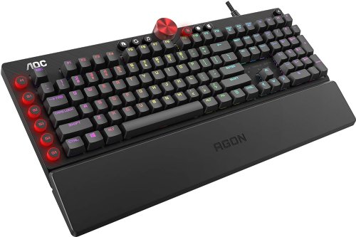 Agon Tournament-Grade RGB Gaming Mechanical Keyboard, Cherry MX Blue Switches, NKRO, Dedicated Macro & Multimedia Buttons, Light FX Sync, G-Tools Software...(AGK700)