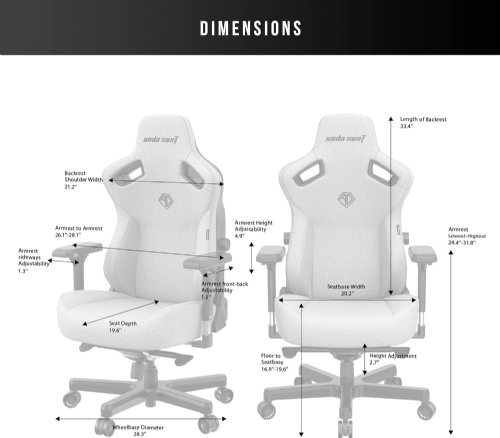Anda Seat Kaiser 3 Gaming Chair, DuraXtra bonded PVC leather provides a really soft and comfortable sitting experience with scratch and stain resistance, Re-Dense Moulded Foam...