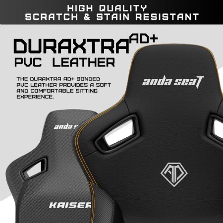 Anda Seat Kaiser 3 XL Gaming Chairs for Adults - Ergonomic Black PVC Leather Gaming Chair with Lumbar Support, Comfortable Office Seat with Neck Support - Heavy Duty Wide Gamer Seat ...