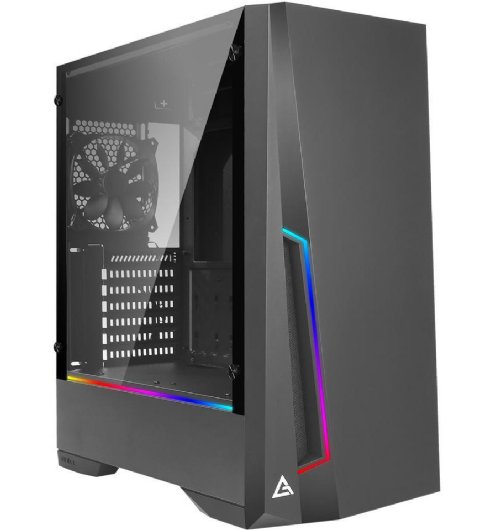 Antec Dark Phantom DP501 ATX Mid Tower Gaming Case, ARGB Motherboard Sync, Tempered Glass, Led mode I/O button: controls the colors and modes of inbuilt LED strips...