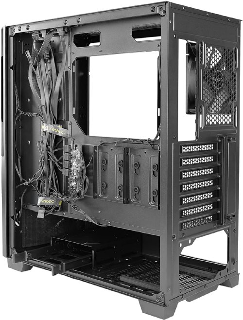 Antec Dark Phantom DP502 FLUX, Mid Tower ATX Gaming Case, Tempered Glass Side Panel, Swing Open Front Panel & LED Strips, F-LUX Platform, 3 x 120 mm ARGB,  ...