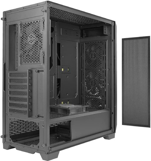 Antec Dark Phantom DP502 FLUX, Mid Tower ATX Gaming Case, Tempered Glass Side Panel, Swing Open Front Panel & LED Strips, F-LUX Platform, 3 x 120 mm ARGB,  ...