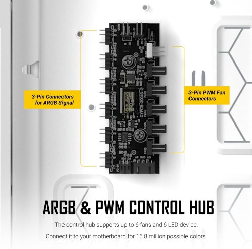 Antec Dark League DP505 White Mid-Tower E-ATX Gaming Case, High-Airflow Mesh Front Panel, 3 x 120mm ARGB Fans, ARGB & PWM Hub, 8 x Rubber Grommets & 3 x Cable Ties...