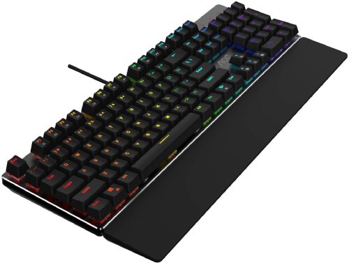 AOC GK500 Gaming Full RGB Mechanical Keyboard, 104-Key Outemu Blue Switches, Full NKRO, Detachable Wrist Rest, Light FX RGB, G-Tools Software...