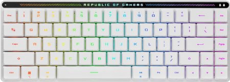 ASUS ROG Falchion RX Low Profile Wireless Gaming Keyboard - 65% Compact TKL, ROG RX Blue Optical Switches, Tri-Mode Connection, Bluetooth Compatible, Touch Panel, RGB, White ...