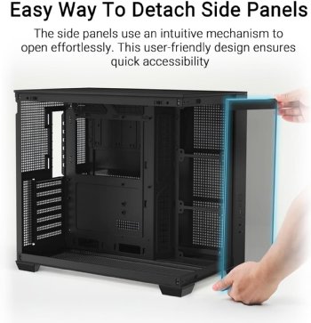 ASUS A32 PLUS TG Black Mid-Tower ATX Case - Tempered Glass, 4x Pre-installed ARGB Fans, Supports 360mm Radiator, USB 3.2 Gen 2 Type-C, 420mm GPU - NO FANS ...