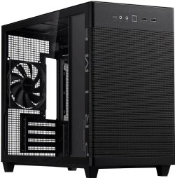 ASUS Prime AP201 Black Micro ATX PC Case Tempered Glass Edition, Supports Graphics Cards up to 338mm, 360mm Coolers, and ATX PSUs, Tool-Free Side Panels, Tempered Glass ...