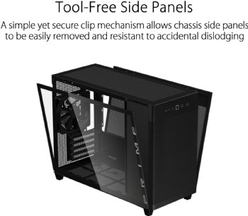 ASUS Prime AP201 Black Micro ATX PC Case Tempered Glass Edition, Supports Graphics Cards up to 338mm, 360mm Coolers, and ATX PSUs, Tool-Free Side Panels, Tempered Glass ...