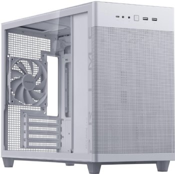 ASUS Prime AP201 White Micro ATX PC Case Tempered Glass Edition, Supports Graphics Cards up to 338mm, 360mm Coolers, & ATX PSUs, Tool-Free Side Panels, Tempered Glass ...
