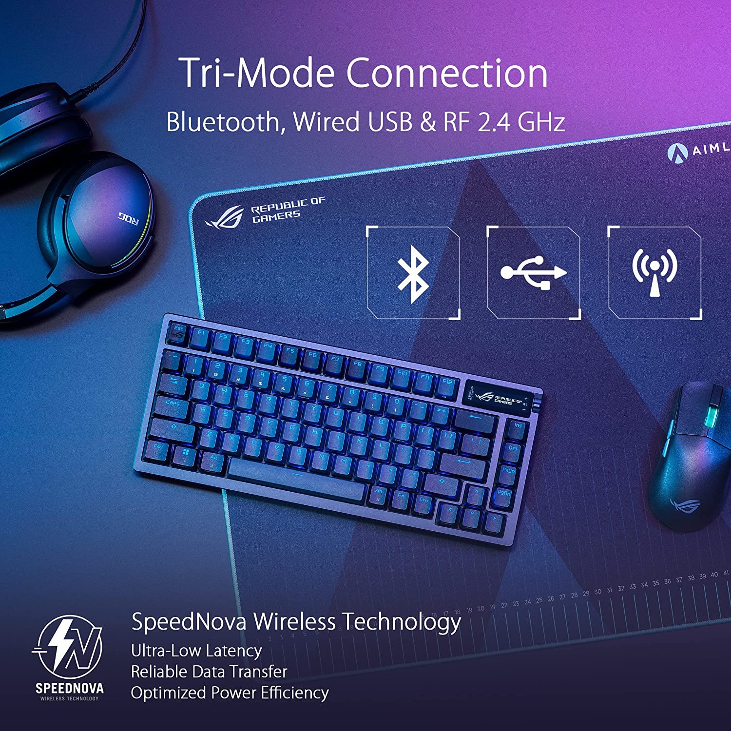 ASUS ROG Azoth 75 Wireless DIY Custom Gaming Keyboard...