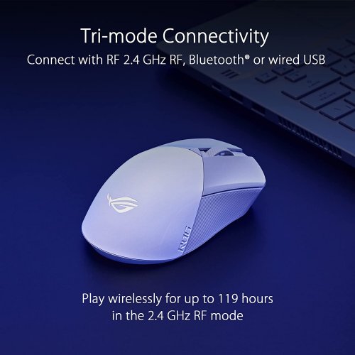 ASUS ROG Gladius III Wireless AimPoint Gaming Mouse, Connectivity (2.4GHz RF, Bluetooth, Wired), 36000 DPI Sensor, 6 programmable Buttons, ROG SpeedNova...