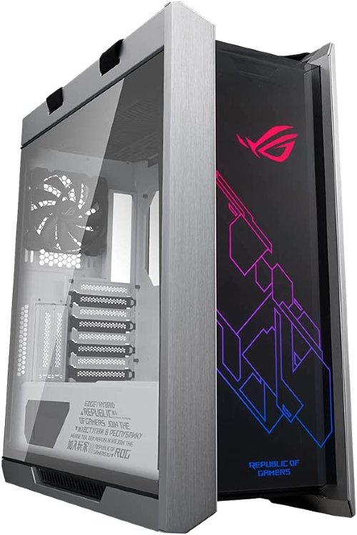ASUS ROG Strix Helios GX601 White Edition RGB Mid-Tower Computer Case for ATX/EATX Motherboards with tempered glass, aluminum frame, GPU braces, 420mm radiator