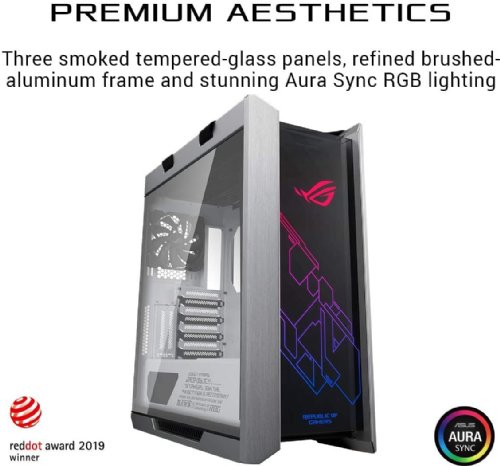 ASUS ROG Strix Helios GX601 White Edition RGB Mid-Tower Computer Case for ATX/EATX Motherboards with tempered glass, aluminum frame, GPU braces, 420mm radiator