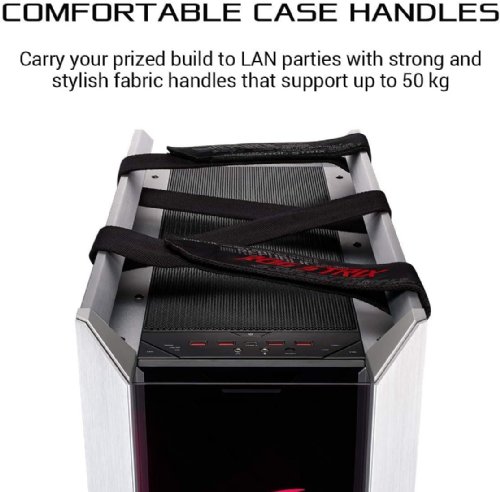 ASUS ROG Strix Helios GX601 White Edition RGB Mid-Tower Computer Case for ATX/EATX Motherboards with tempered glass, aluminum frame, GPU braces, 420mm radiator