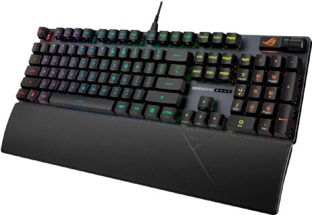 ASUS ROG Strix Scope II Gaming Keyboard, pre-lubed ROG RX Blue clicky Optical switches, Sound-dampening Foam, PBT doubleshot keycaps, Streaming hotkeys, Multi-Function Control ...