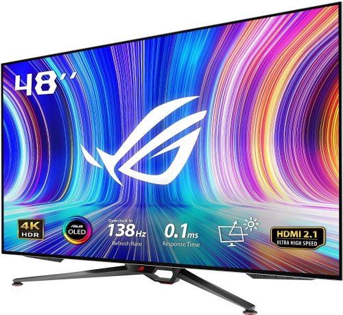 ASUS ROG Swift 47.5" 4K OLED Gaming Monitor (PG48UQ) - UHD (3840 x 2160), 138Hz, 0.1ms, HDMI 2.1, True 10 bit, DCI-P3 G-SYNC Compatible, DisplayPort, USB, Console Ready...