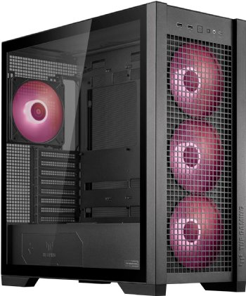 ASUS TUF Gaming GT302 ARGB ATX Mid-Tower PC Case, Four 140 x 28 mm ARGB fans for high airflow and static pressure, interchangeable side panel, detachable top panel, hidden-connector ...