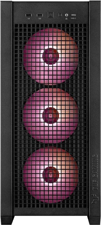 ASUS TUF Gaming GT302 ARGB ATX Mid-Tower PC Case, Four 140 x 28 mm ARGB fans for high airflow and static pressure, interchangeable side panel, detachable top panel, hidden-connector ...