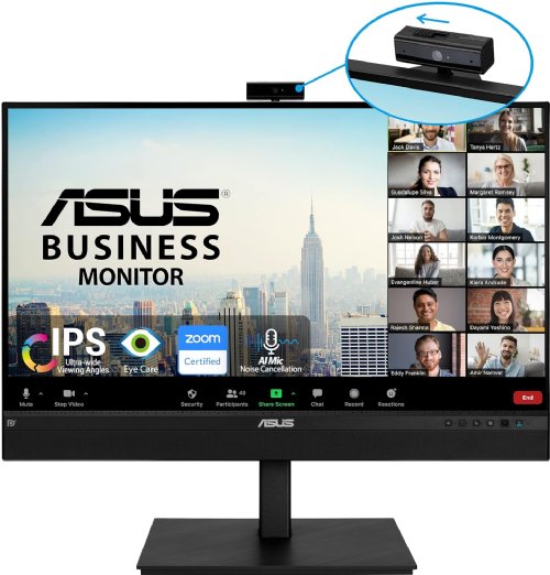ASUS  27 1440P Video Conference Monitor  - QHD (2560 x 1440), IPS, Built-in 2MP Webcam, Mic Array, Speakers, Eye Care, Wall Mountable, Noise-canceling, USB-C, HDMI, Zoom Certified...