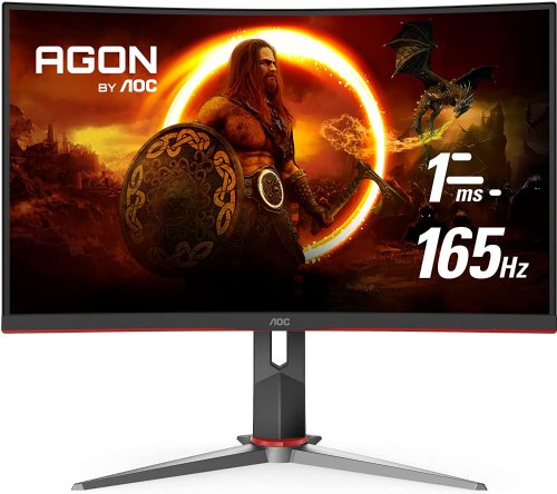 AOC 32" Curved Frameless  VA Panel LED 165Hz FHD Gaming Monitor, 1ms Response Time,  FreeSync, 50M:1, 250 cd/m2, VGA, Display Port 1.2 and 2 x HDMI 2.0 connections...