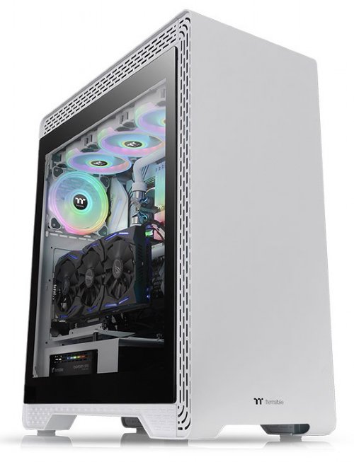 Thermaltake S500 Tempered Glass Snow Edition Mid-Tower Chassis/PC Case (CA-1O3-00M6WN-00) ...