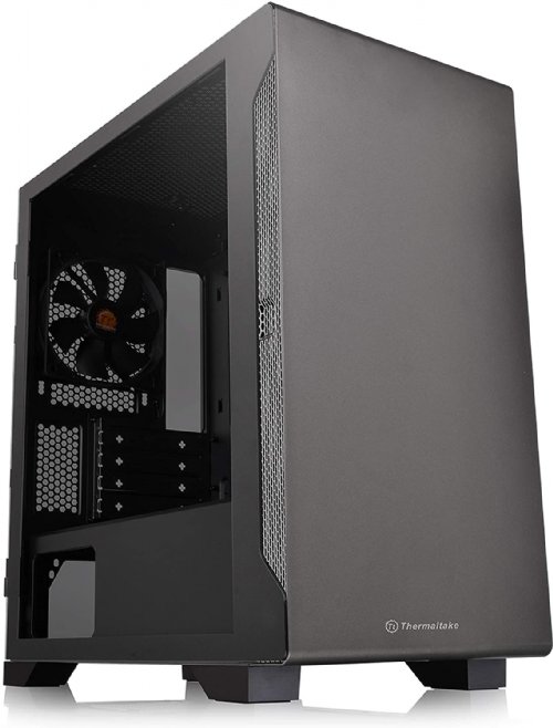 Thermaltake S100 Tempered Glass Black Edition Micro-ATX Mini-Tower Computer Case with 120mm Rear Fan Pre-Installed (CA-1Q9-00S1WN-00) ...