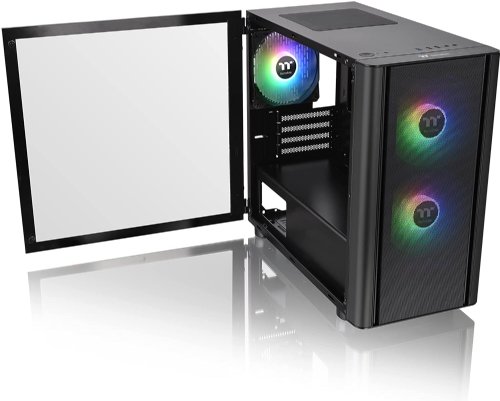 Thermaltake V150 TG Breeze ARGB Motherboard Sync mATX Computer Case with 3x120mm 5V ARGB Fan Pre-Installed, Tempered Glass Side Panel, Ventilated Front Mesh Panel