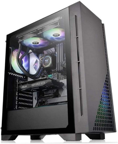 Thermaltake H330 Tempered Glass ATX Gaming Case, more durable, scratch resistant, and transparent for viewing the hardware. Black...