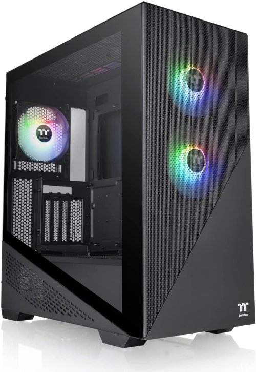 Thermaltake Divider 370 TG ARGB Motherboard Sync E-ATX Mid Tower Computer Case with 3x120mm ARGB Fan Pre-Installed, Tempered Glass Side Panel, Ventilated Front Mesh Panel